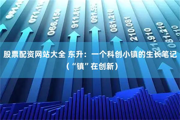 股票配资网站大全 东升：一个科创小镇的生长笔记（“镇”在创新）