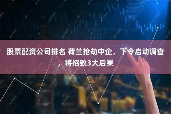 股票配资公司排名 荷兰抢劫中企，下令启动调查，将招致3大后果